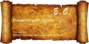 Baumberger Olga névjegykártya